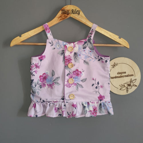 Buttoned Ruffle Frill Top